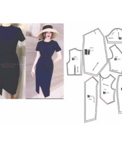 Alternative view of Rập giấy A0 mã 1110 - đầm xoắn eo