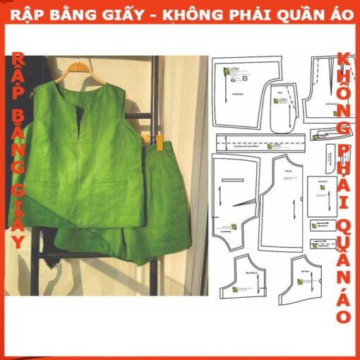 Rập giấy A0 bộ short linen mã 143