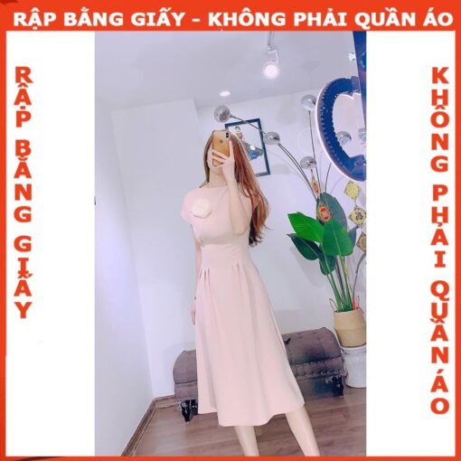 Rập giấy A0 mã 876 - đầm cổ thuyền xếp eo