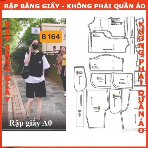 Rập giấy A0 bộ thun quần ngố mã 1313