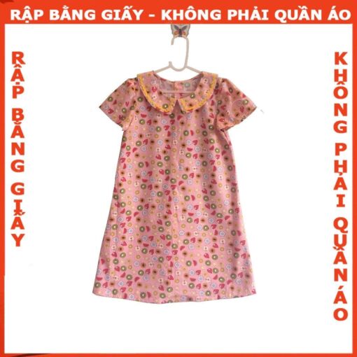 Rập  mã R347 - đầm cổ sen dáng suông cho bé