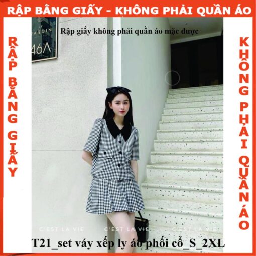Rập giấy A0 mã T21 - nguyên set-(không phải quần áo) - Hình ảnh 2