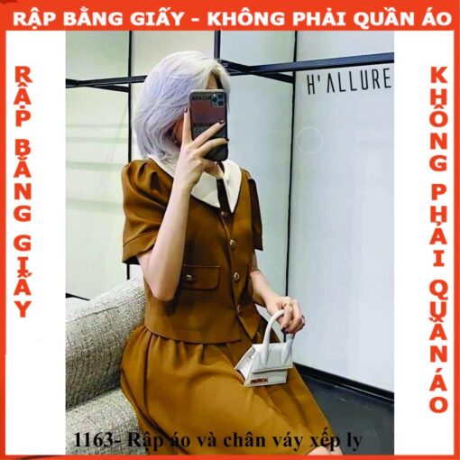 Rập giấy A0 set áo và chân váy mã 1163 - Hình ảnh 2