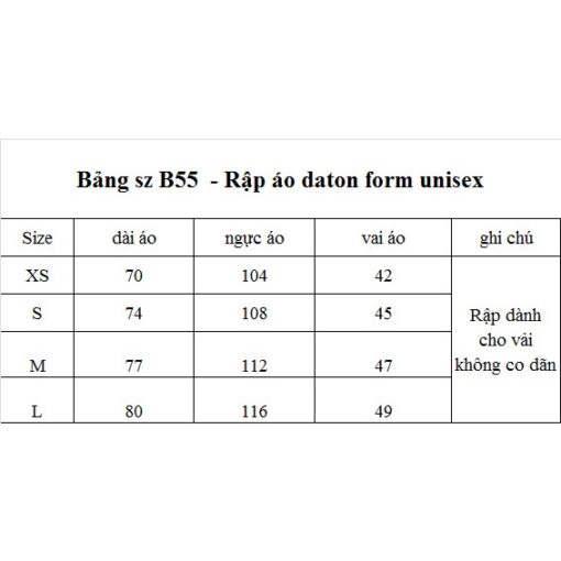 Rập giấy A0 mã B55 - áo danton unisex - Hình ảnh 3