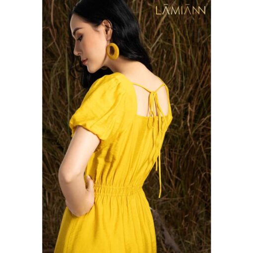 Rập giấy A0  mã 397 - đầm vàng cách điệu - Hình ảnh 3