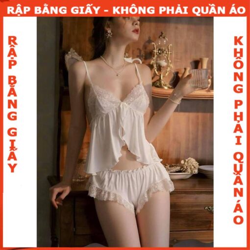 Rập giấy mã 1507 - bộ ngủ dây phối ren - Hình ảnh 2