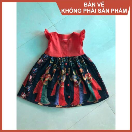Rập giấy A0 mã R400 - đầm cánh tiên cho bé - Hình ảnh 2