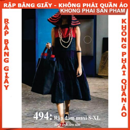 Rập giấy A0 mã 494 - rập đầm nữ - Hình ảnh 2