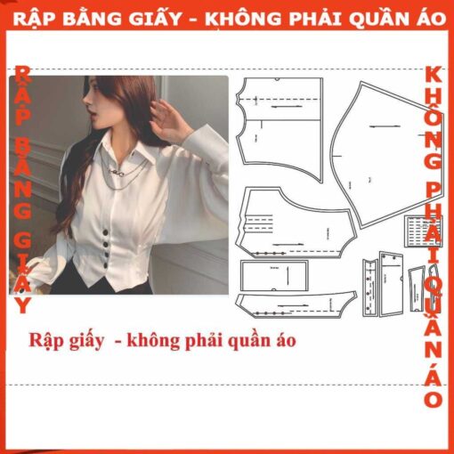 Rập giấy A0 áo sơ mi cánh dơi mã 77