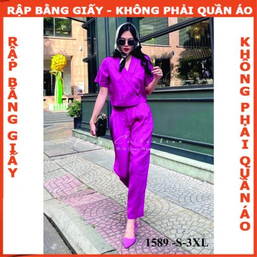 Rập giấy A0 mã 1589- Rập bộ áo 2 hàng nút - Hình ảnh 6