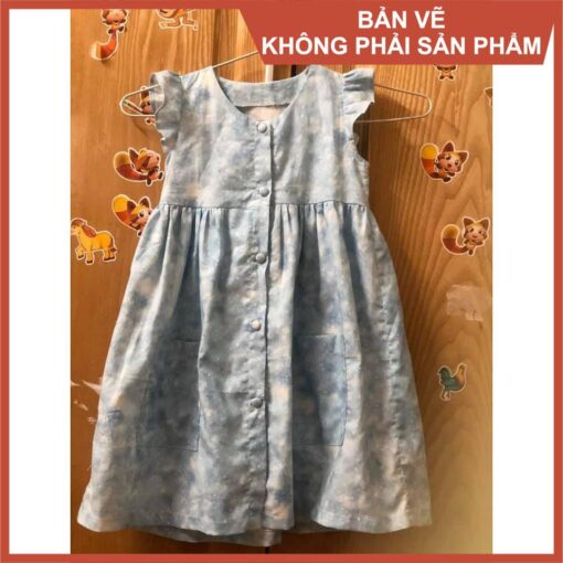 Rập giấy A0 mã R400 - đầm cánh tiên cho bé - Hình ảnh 3