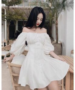 Alternative view of Rập giấy A0 đầm trẽ vai mã 1431 - đầm trễ vai