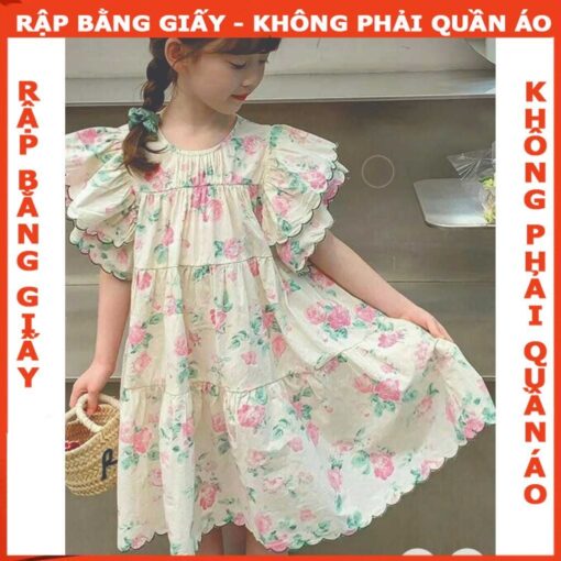 Rập giấy A0 mã R08 - đầm cánh tiên  bé