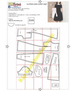 Alternative view of Rập giấy A0  mã 1413- đầm đen