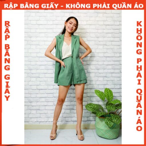 Rập giấy A0 bộ quần short áo giả vest mã 1307