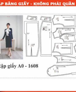 Rập giấy A0 mã 1608 - set váy và áo khoác ngoài