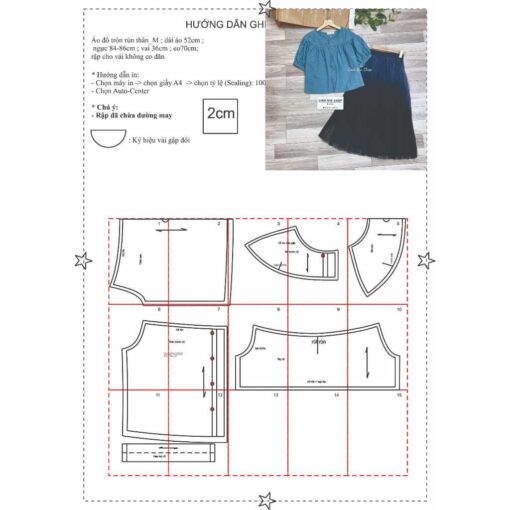 Rập giấy A0 may áo mã  T12 ( rập áo) - Hình ảnh 2