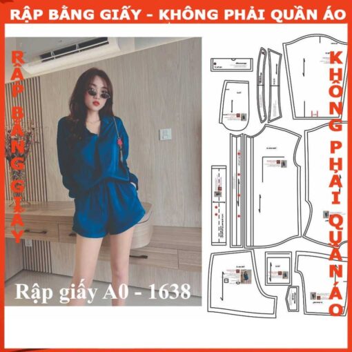 Rập giấy A0bộ sơ mi lưng thun mã 1638