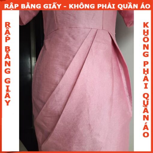 Rập  giấy A0 mã 1087 - đầm cổ vuông tay phồng - Hình ảnh 4