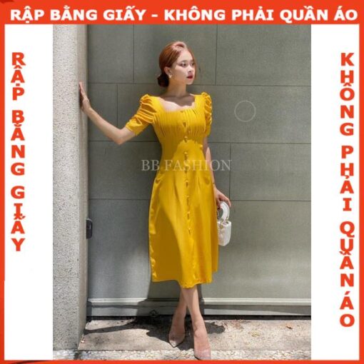 Rập giấy A0 mã 1265 - đầm tay phồng - Hình ảnh 5