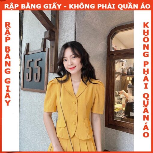 Rập giấy A0 mã 1051 - set chân váy xếp ly và áo cổ sam