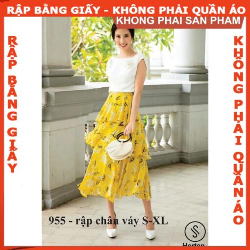 Rập giấy A0 mã 955 - Rập chân váy 3 tầng