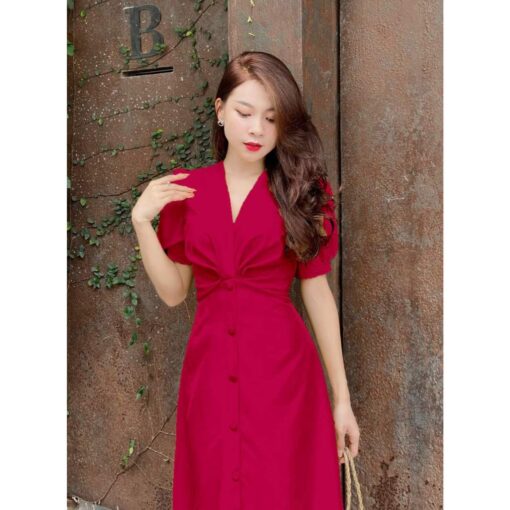 Rập giấy A0 mã 1450 - đầm xếp tay phồng - Hình ảnh 4