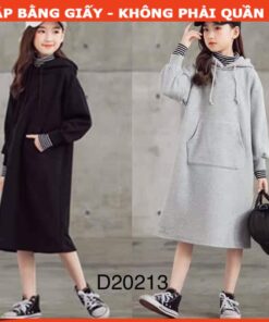 Rập giấy A0 R427- đầm hoodie cho bé