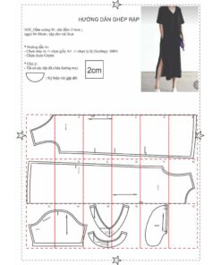 Alternative view of Rập giấy A0 mã 1626 - đầm thun cổ tim