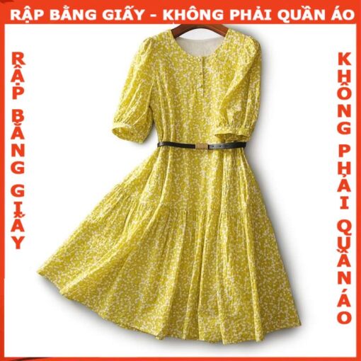 Rập giấy A0 mã 204  - đầm suông tay phồng - Hình ảnh 2