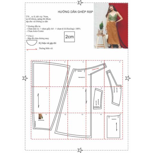 Rập giấy A0 mã 270 - chân váy - Hình ảnh 4