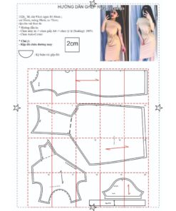 Alternative view of Rập giấy mã 1126 - đầm xoắn eo may vải thun