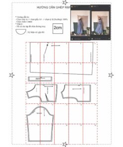 Alternative view of Rập giấy A0 mã 734 - đầm tay dài