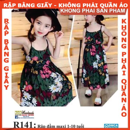 Rập  mã R141 - đầm maxi cho bé