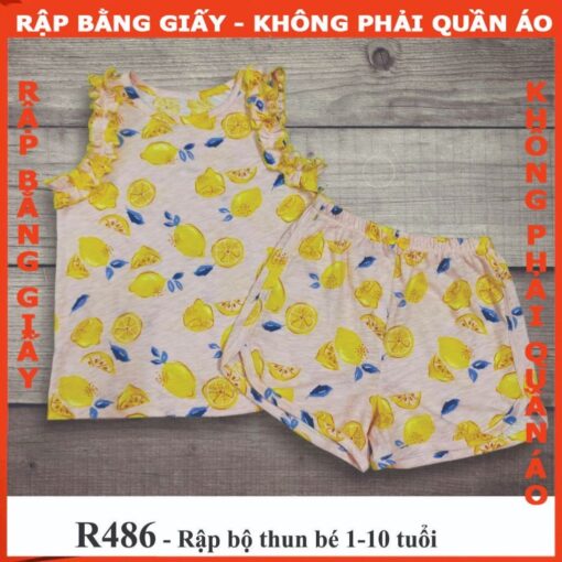 Rập giấy A0 mã R486 - bộ thun sát nách cho bé