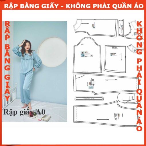 Rập giấy A0 mã 1580 - rập bộ dài tay