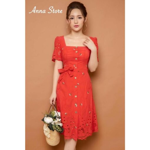Rập giấy A0 mã 741 - đầm tay phồng cổ vuông - Hình ảnh 3