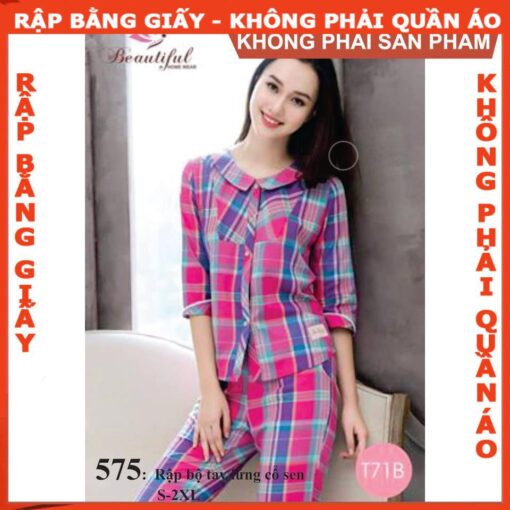 Rập giấy mã 575 - bộ quần dài tay lỡ - Hình ảnh 2