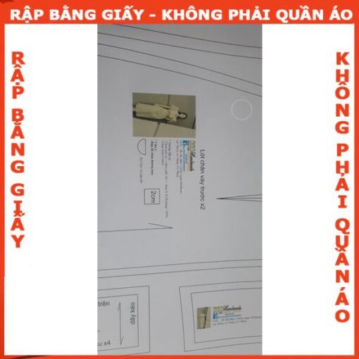 Rập giấy A0 mã 1432 - Rập đầm cổ vuông - Hình ảnh 3