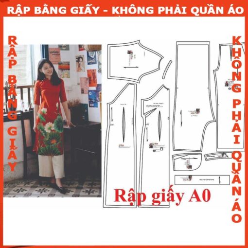 Rập giấy A0 may bộ áo dài mã AD21( áo + quần)