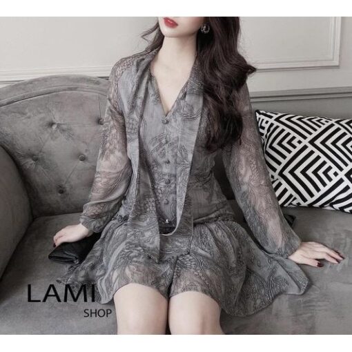 Rập giấy A0 đầm đuôi cá thắt nơ mã 1170 - Hình ảnh 2