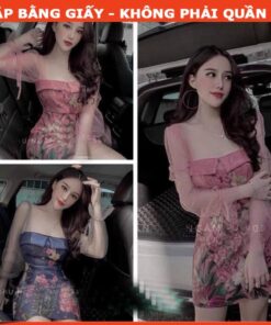 Rập  giấy A0 mã 1298 - đầm cổ vuông dáng A