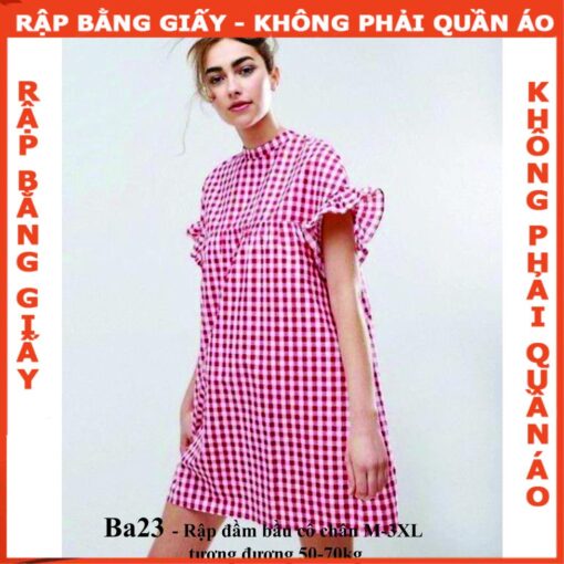 Rập giấy A0  mã BA23 - đầm bầu cổ chân