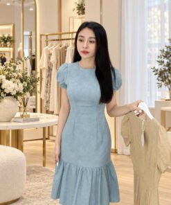 Rập may đầm ôm đuôi cá mã 385