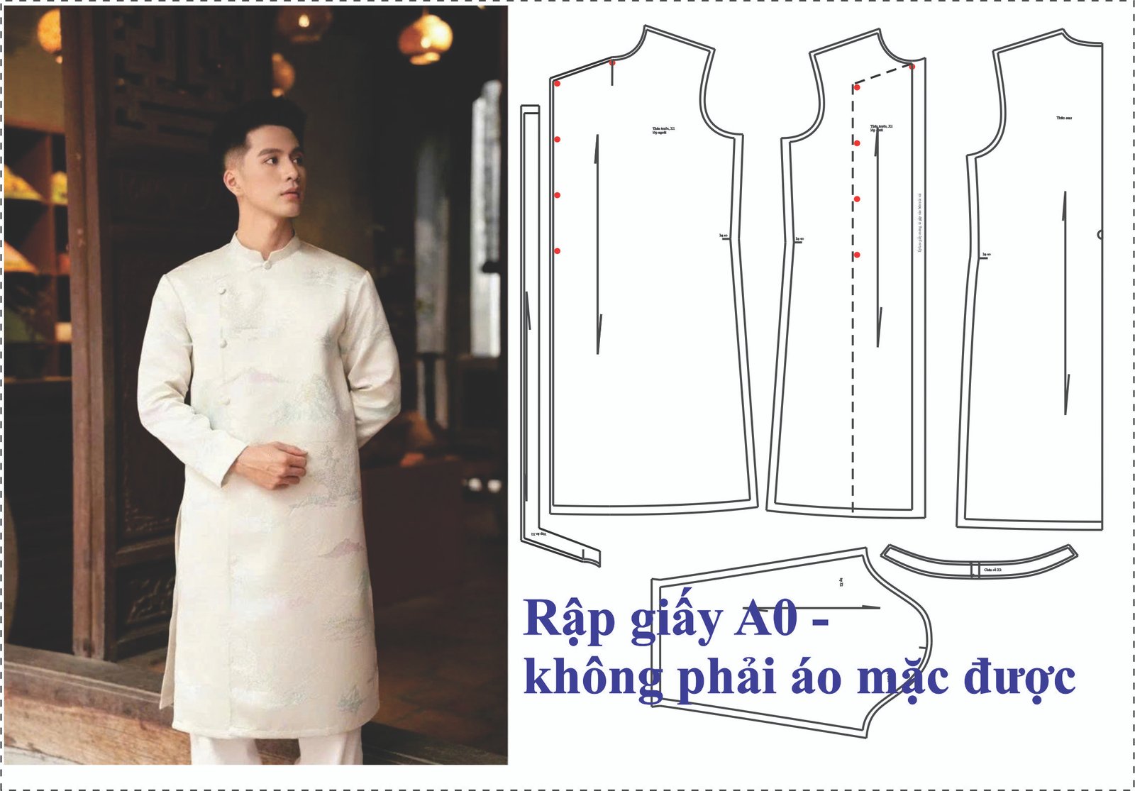 Rập giấy A0 mã AD44 - áo dài nam