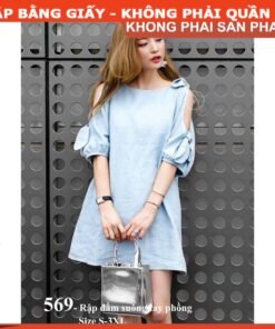 Rập giấy A0 mã 569 - đầm suông tay phồng