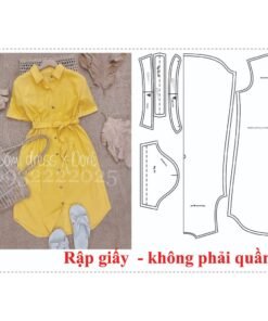 Rập giấy A0 may đầm sơ mi mã 1674