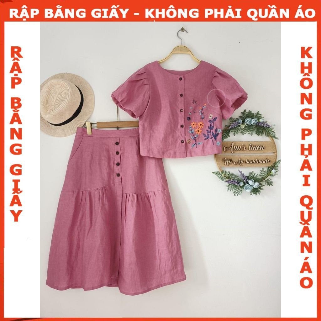 Rập giấy A0 set váy áo tay phồng  mã T52