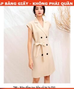 Rập giấy A0 mã 780 - đầm suông cổ danton