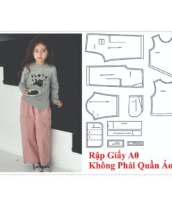 Rập giấy A0 mã R44 - bộ quần suông áo thun mẹ bé
